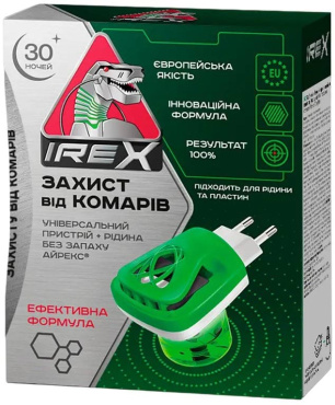 Комплект від комарів IREX підвищена ефективність 30 ночей: пристрій 1 шт., рідина 1 шт. 20 мл фото 2