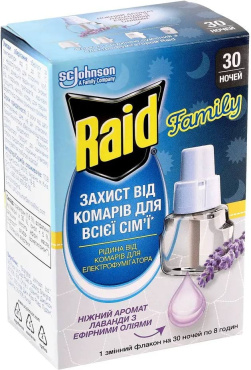 Жидкость против комаров Raid для электрофумигаторов с ароматом лаванды 30 ночей 20 мл фото 2