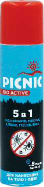 Аэрозоль Picnic Bio Active от комаров и клещей, 125 мл фото 1