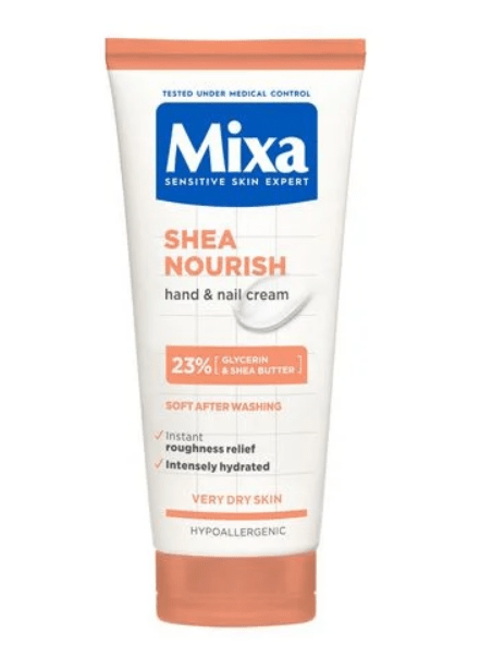 Живильний крем для рук Mixa з олією ши, для сухої або дуже сухої шкіри рук та нігтів, 100 мл