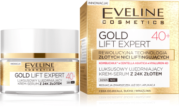 Крем-сыворотка Eveline GOLD LIFT EXPERT эксклюзивный укрепляющий  С 24К ЗОЛОТОМ 40+ , 50мл фото 1