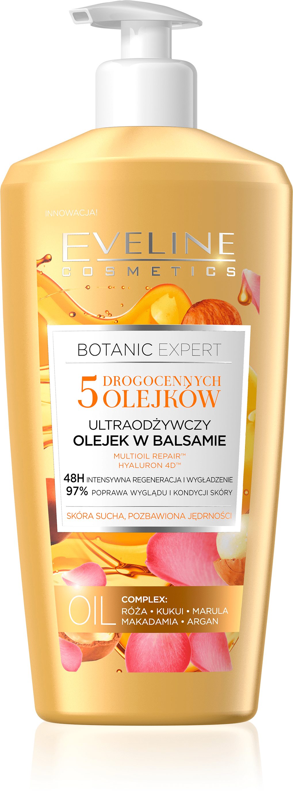 Eveline бальзам-олія для тіла Ультрапоживний 5 дорогоцінних олій Botanic Expert, 350 мл