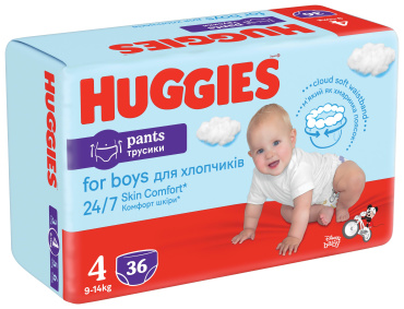 Huggies трусики для хлопчиків Pants 4 р, 36 шт фото 1