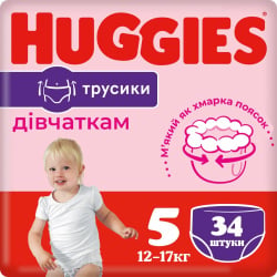Huggies трусики для девочек Pants 5 г, 34 шт