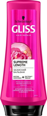 Защитный бальзам GLISS Supreme Length для длинных волос, склонных к повреждениям и жирности 200 мл фото 1