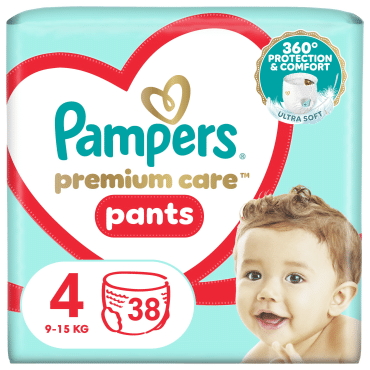 Підгузки - трусики Pampers Premium Care Pants Розмір 4 (9-15 кг), 38 шт