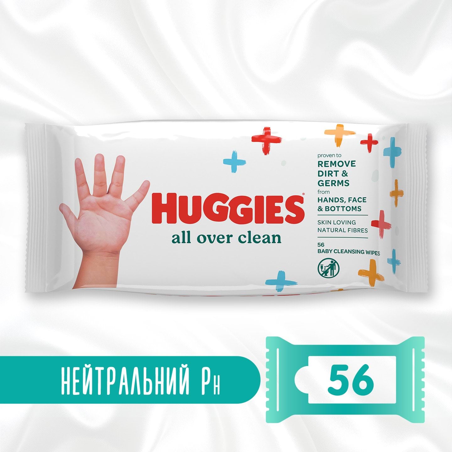 Huggies влажная салфетка All Over Clean, 56шт
