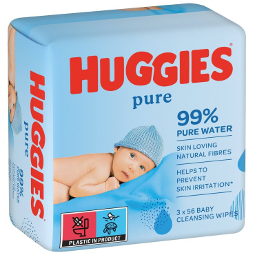 Huggies влажная салфетка Pure 2+1, 168шт фото 1