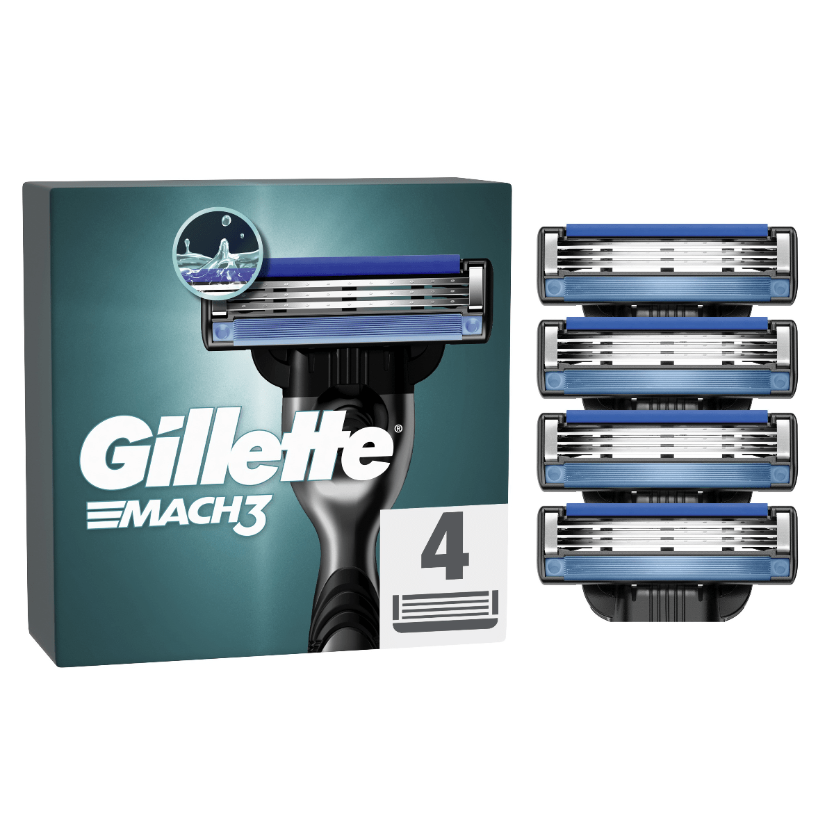 Змінні картриджі для гоління (лезо) чоловічі Gillette Mach 3, 4 шт