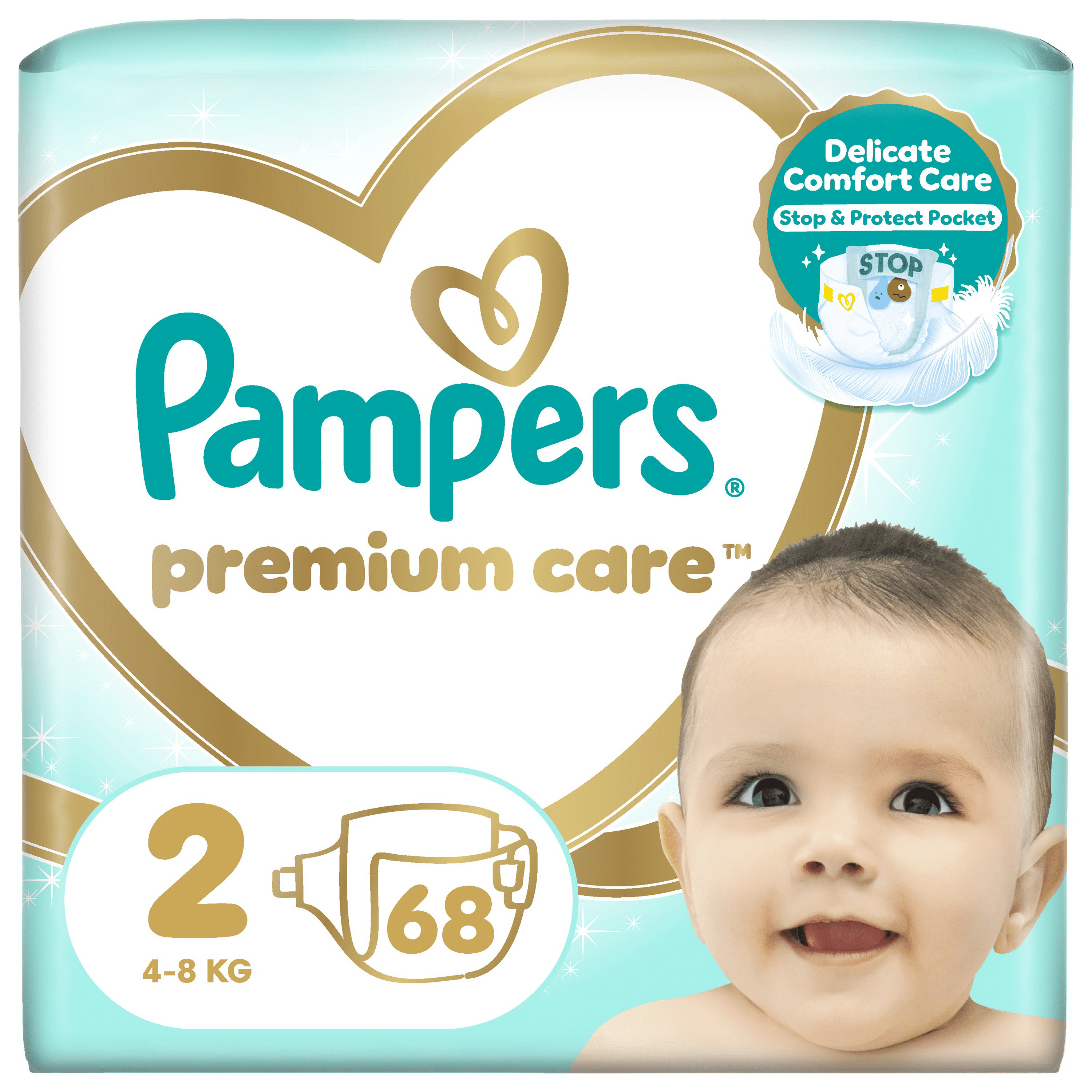 Підгузки Pampers Premium Care Розмір 2 (4-8 кг), 68 шт