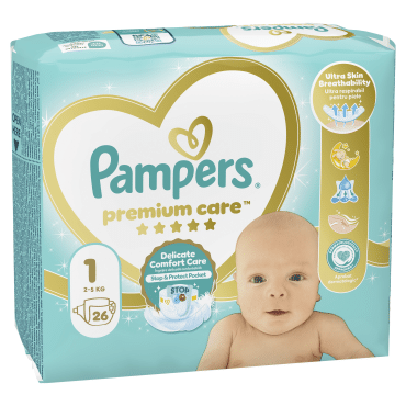 Підгузки Pampers Premium Care Розмір 1 (2-5 кг), 26 шт фото 1