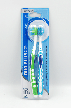 Зубна щітка NEO duo plus dental care, 2 шт фото 1