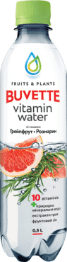 Напій зі смаком грейпфруту та розмарину Buvette Vitamin Water, 0,5 л фото 1
