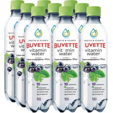 Напиток со вкусом черной смородины и мяты Buvette Vitamin Water, 0,5 л