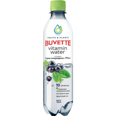 Напиток со вкусом черной смородины и мяты Buvette Vitamin Water, 0,5 л фото 1