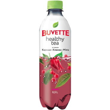 Чай холодный со вкусом каркаде клюквы и мяты Buvette Healthy Tea, 0,5 л фото 1