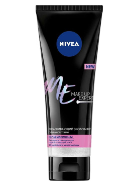 Ексфоліант для обличчя Nivea 125 мл Make Up Expert вирівнюючий очищуючий пілінг з aha-кислотами