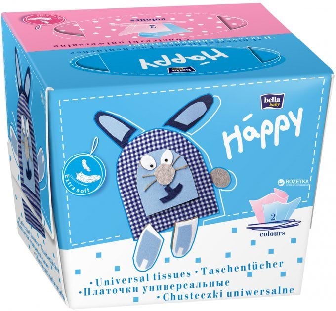 Bella Baby Happy Хустинки паперові унiверсальні 2 шари, 80шт