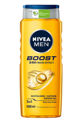 Гель для душа Nivea Boost 3 в 1 для тела, лица и волос, 500 мл.