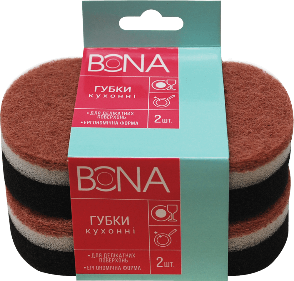 Bona губки кухонні ергономічні, 2шт