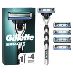 Станок для бритья мужской (Бритва) Gillette Mach3 c 5 сменными картриджами