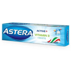 Зубна паста Astera Active + Vitamine 3 + White, 110 г