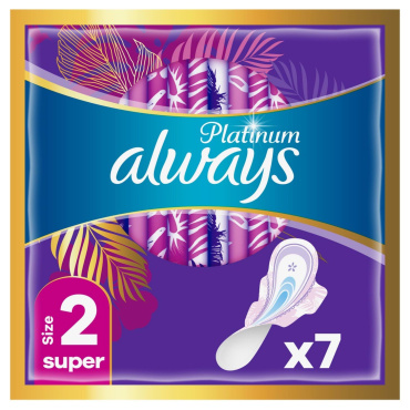 Гігієнічні прокладки Always Platinum Super (Розмір 2) 7 шт