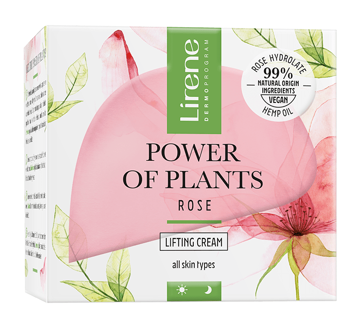 Крем для лица Lirene с эффектом лифтинга Роза Power of Plants, 50мл