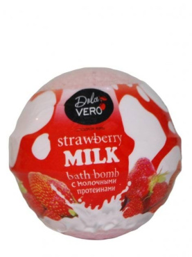 Бомба для ванн с протеинами молока Dolce Vero с протеинами молока STRAWBERRY MILK, 75г