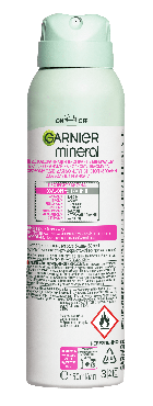 Спрей Дезодорант-Антиперспирант GARNIER Mineral Невидимый Прикосновение нежности, 150 мл фото 1