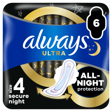 Гігієнічні прокладки Always Ultra Secure Night Розмір 4 6 шт