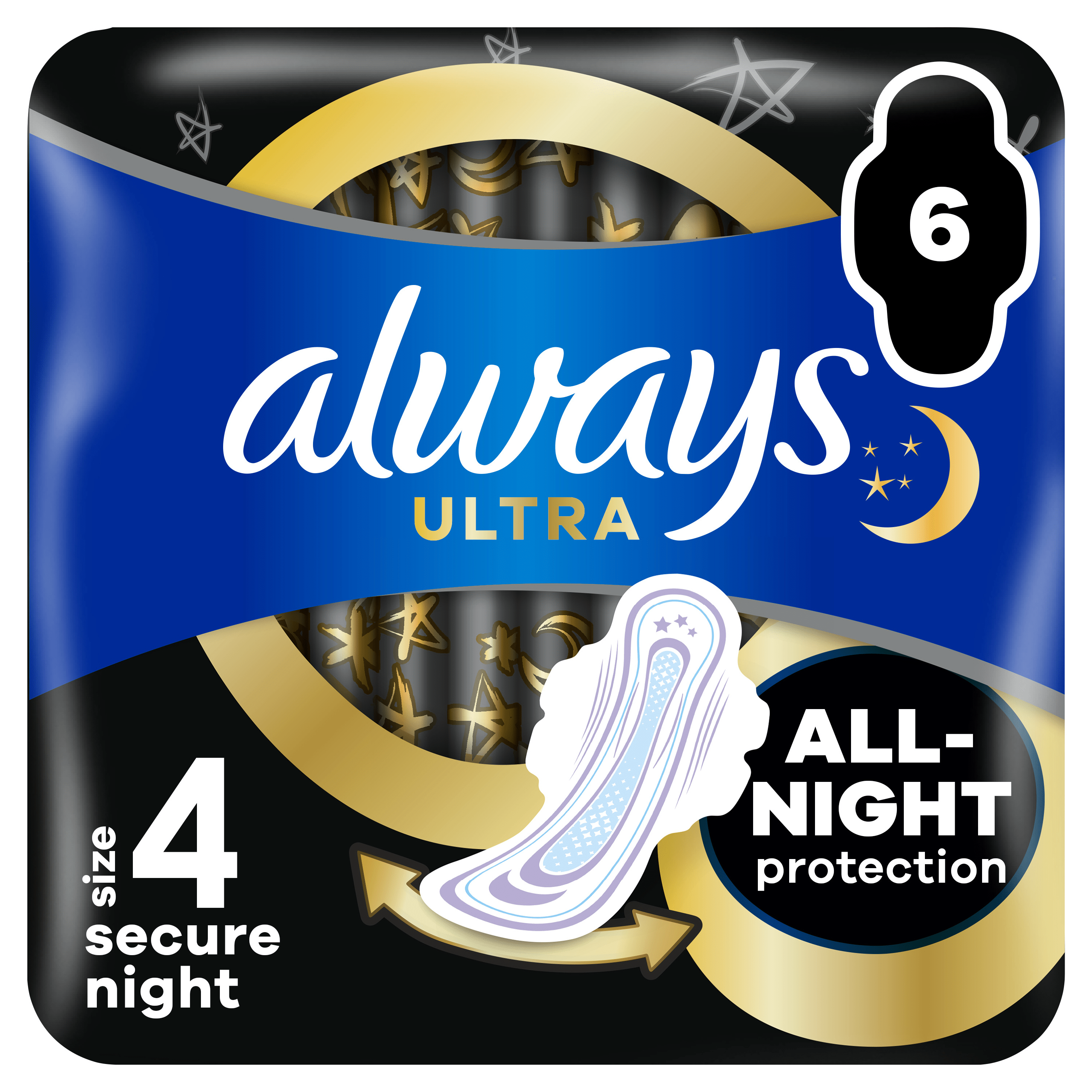 Гигиенические прокладки Always Ultra Secure Night Размер 4 6 шт