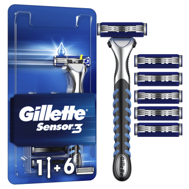 Станок для бритья мужской (Бритва) Gillette Sensor 3+6 сменных картриджей,1 шт фото 4