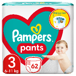 Подгузники - трусики Pampers Pants Размер 3 (6-11 кг), 62 шт.