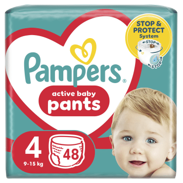 Подгузники-трусики Pampers Active Baby Pants Размер 4 (9–15 кг), 48 шт