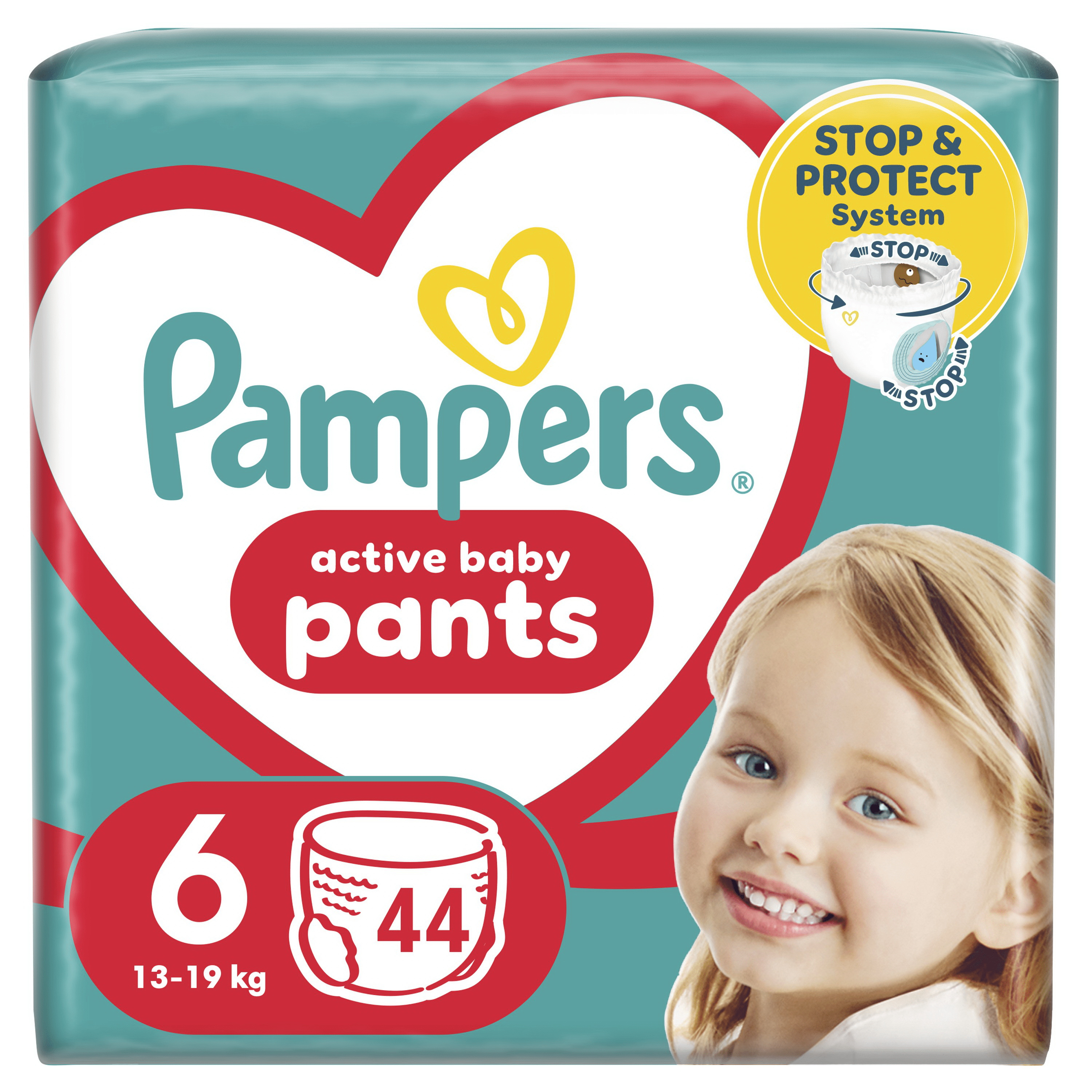 Підгузки-трусики Pampers Active Baby Pants Розмір 6 (13-19 кг) 44 шт