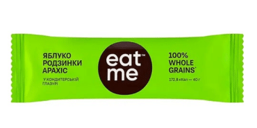 Конфета EatMe Курага, финик, яблоко, изюм и злаки 40г