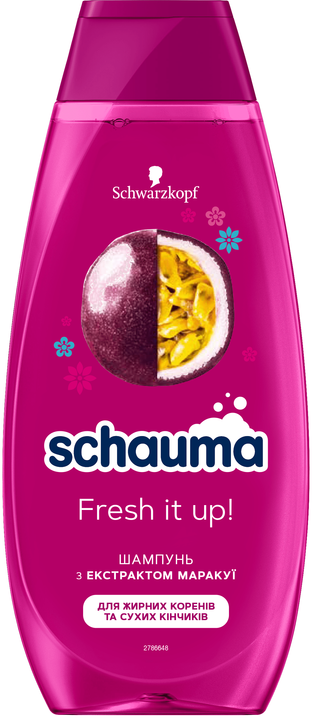 Шампунь Schauma Fresh it up! з екстрактом маракуї для жирного коріння та сухих кінчиків 400 мл