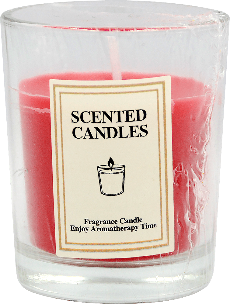 Свеча ароматическая в прозрачном подсвечнике 60/51мм, Роза, 1шт арт. HW70799-3