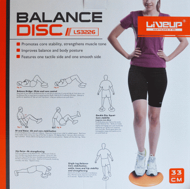 Диск балансирующий массажный LiveUp Balance disc оранжевый, 1 шт фото 2