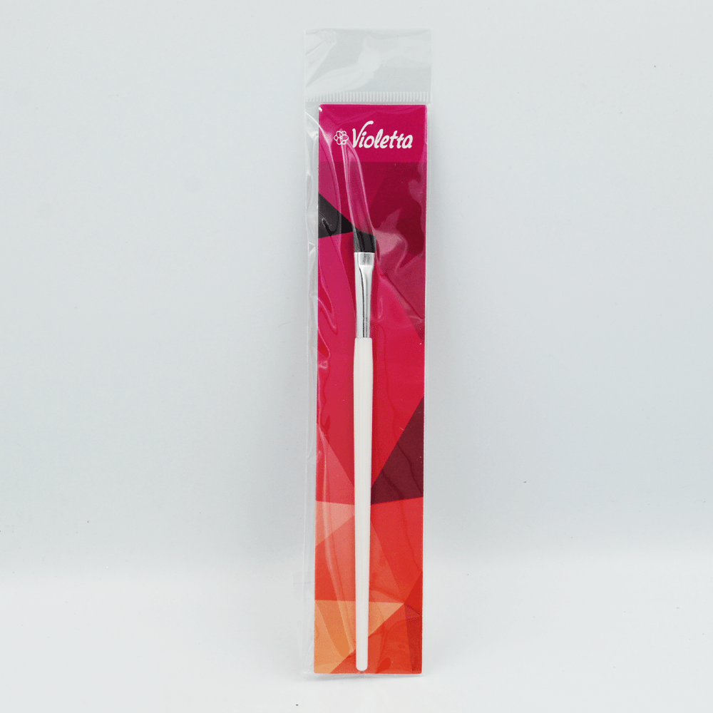 Violetta пензлик для брів скошений, білий, 1шт