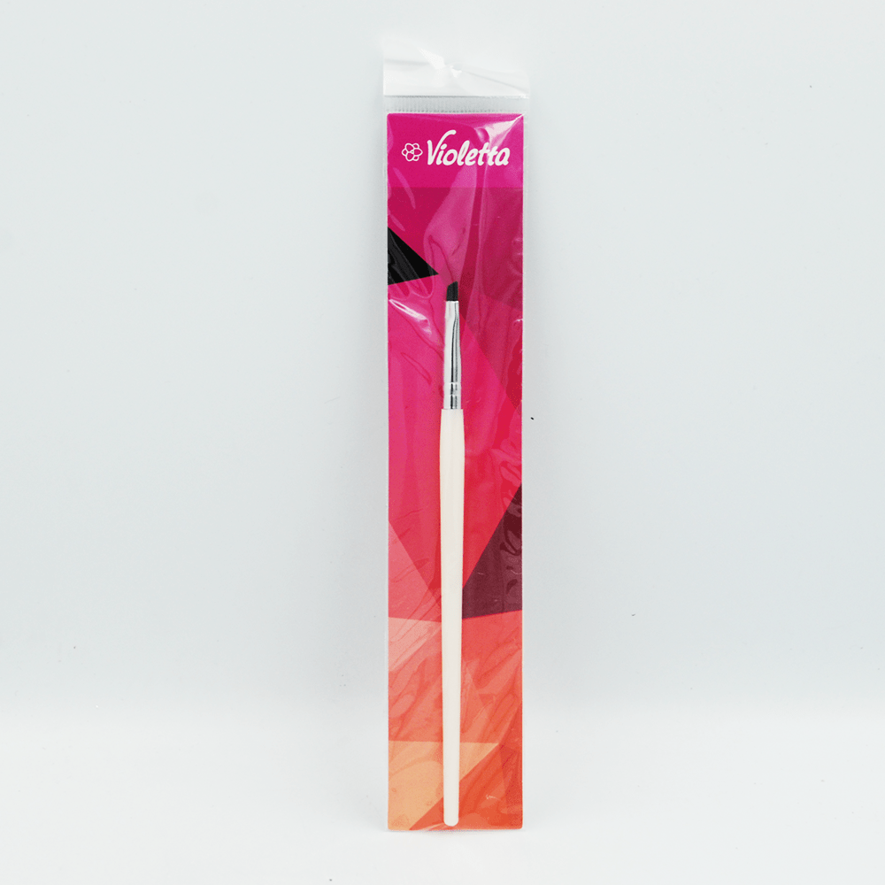 Violetta пензлик для лінії очей скошений, білий, 1шт