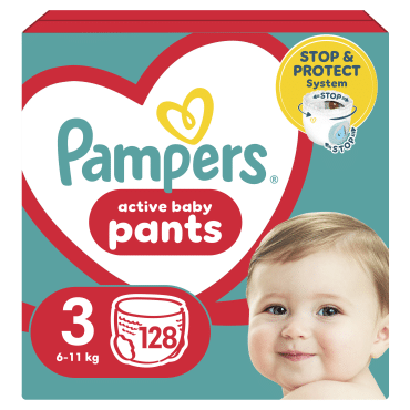 Подгузники-трусики Pampers Active Baby Pants Размер 3 (6-11 кг) 128 шт фото 1