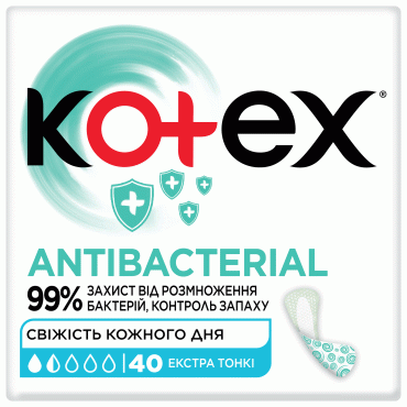 Прокладки ежедневные Kotex Antibacterial, 40 шт. фото 12