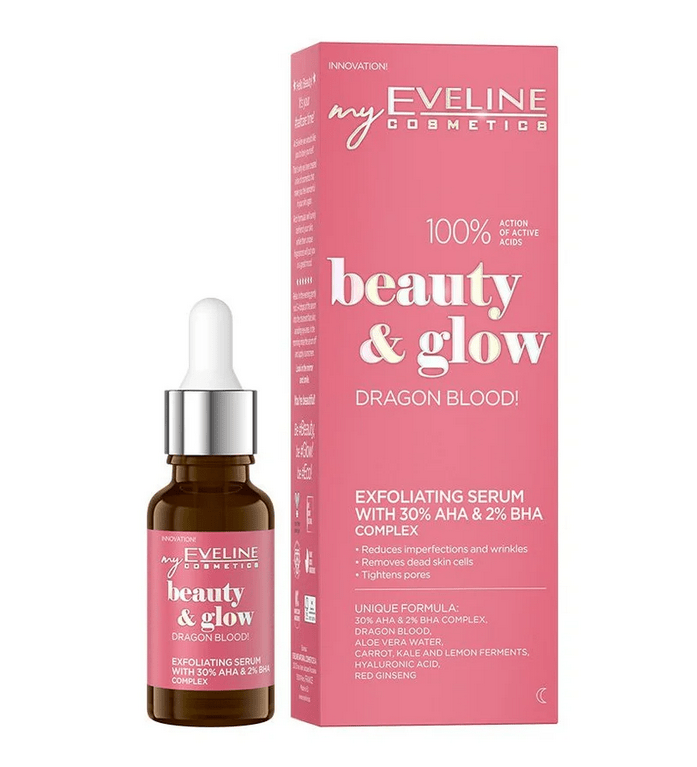 Сыворотка отшелушивающая для лица Eveline Beauty&Glow с AHA 30% & BHA 2% кислотами, 18 мл