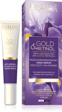 Крем-сыворотка вокруг глаз Eveline Gold&Retinol антивозрастной уход, 20 мл
