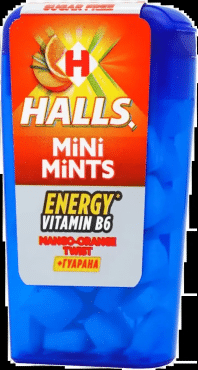Цукерки без цукру Halls Міні Мінтс смаком апельсин-манго з вітаміном В, 12,5 г
