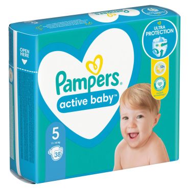 Pampers Active Baby підгузки Розмір 5 (11-16 кг), 38 шт фото 2