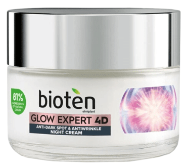 Крем для лица Bioten против пигментных пятен и морщин glow expert 4D ночной 50 мл фото 1