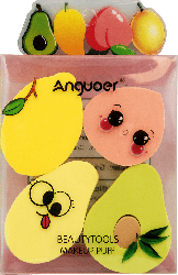 Набор подарочный Anguoer фрукты бьюти-блендер, 4шт.